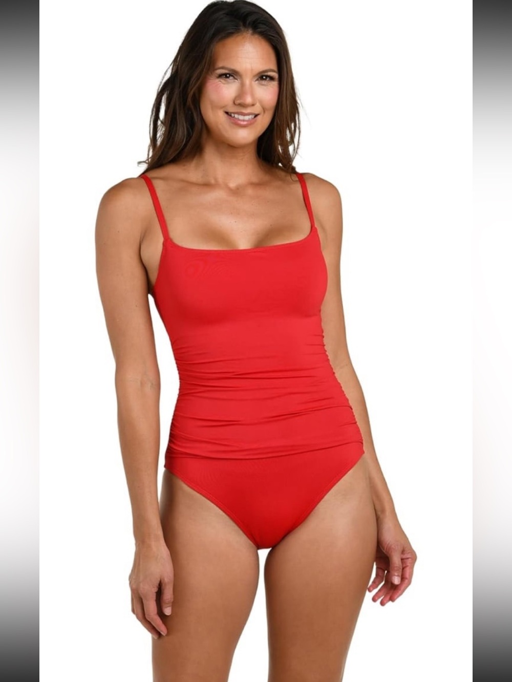 La Blanca Women's One Piece Swimsuit Island Goddess Shirred Side NWT size 6